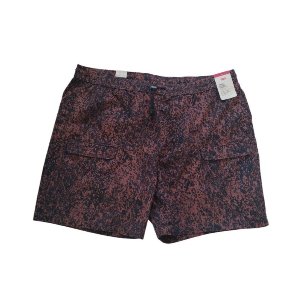 Levi's Trail Cargo Shorts Mens Size XXL 6" Brown Print Drawstring Pockets
